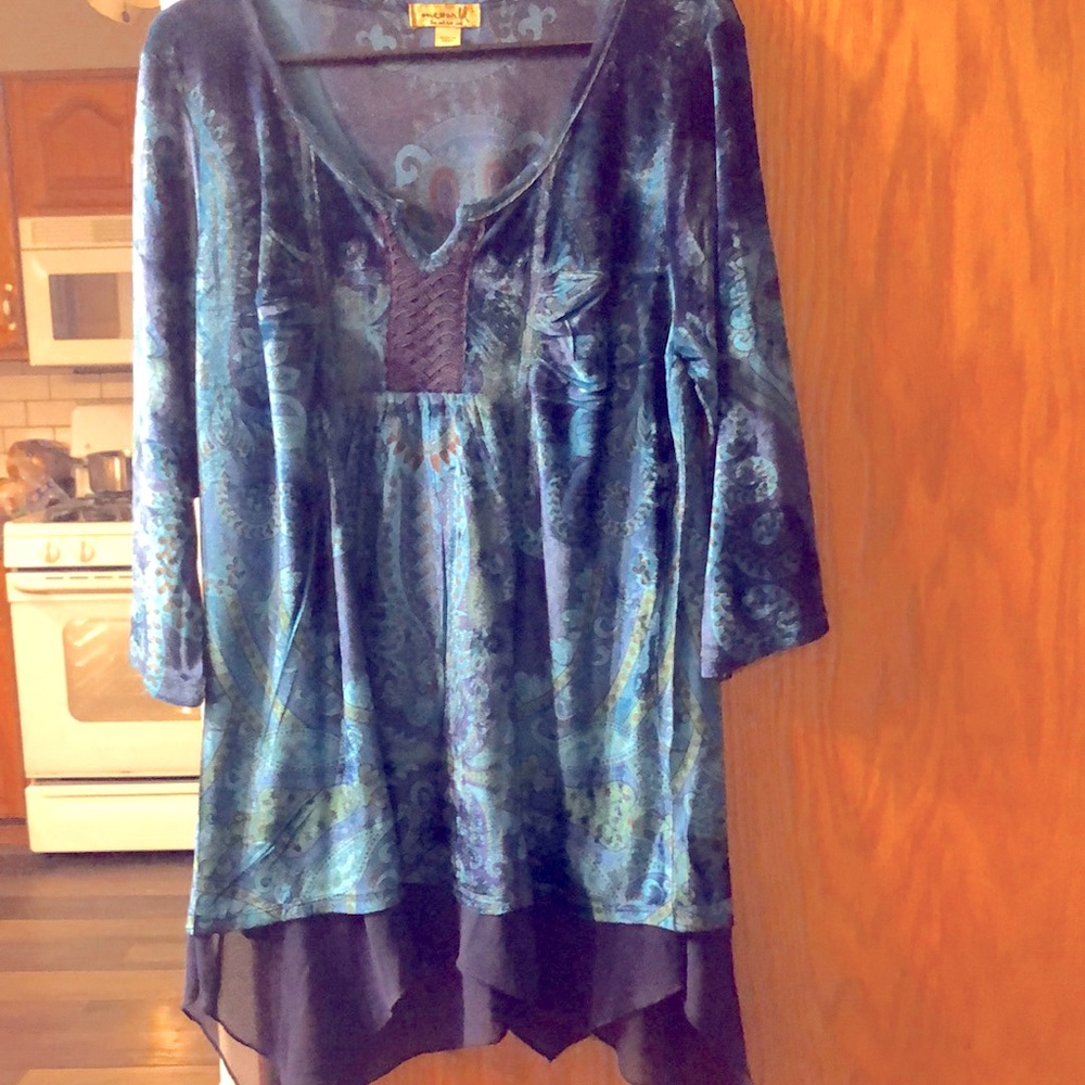 Size Large one world tunic/top velvet